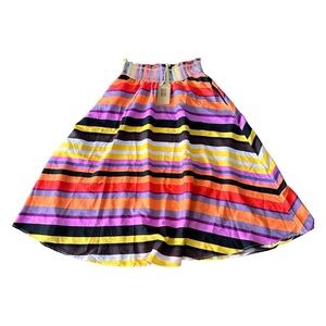 FLINT & MOSS Skirt Maxi Stripe Peasant Elastic Waist Flared Strapless Dress Sz L